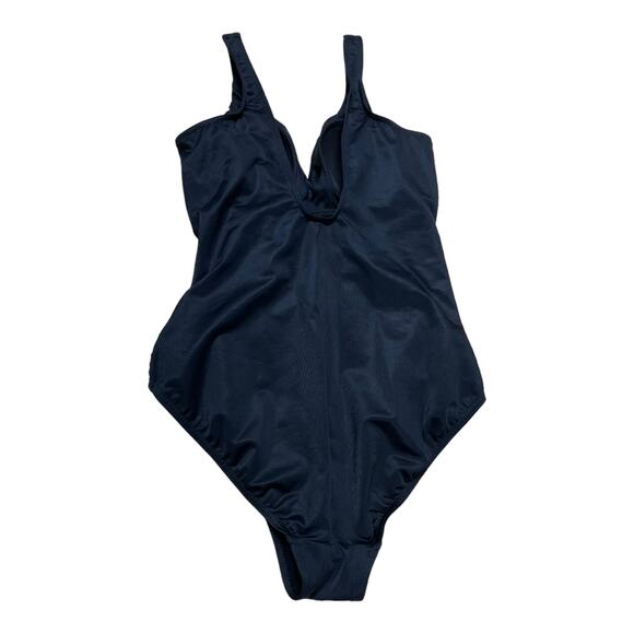 Miraclesuit NWT Crossover With Mesh One Piece Swimsuit Black Size 12 Bra Top A-D - Picture 4 of 15